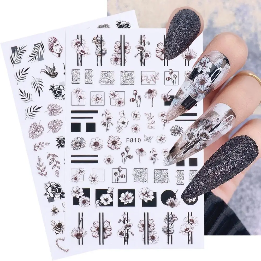 

INS Self-Adhesive Floral Women Rose Valentine Nail Art Decorations Nail Tip Slider Flower Nail Art Stickers 3D Nail Decal