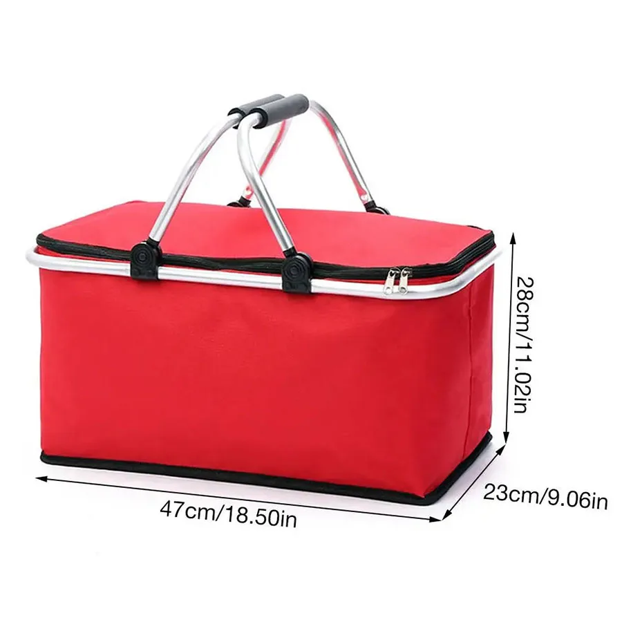 Large Capacity Folding Picnic Camping Lunch Cooler Bag Hamper Storage Basket Box Outdoor Portable lunch cooler bag camping storage bag storage bag cooler bag lunch bag
