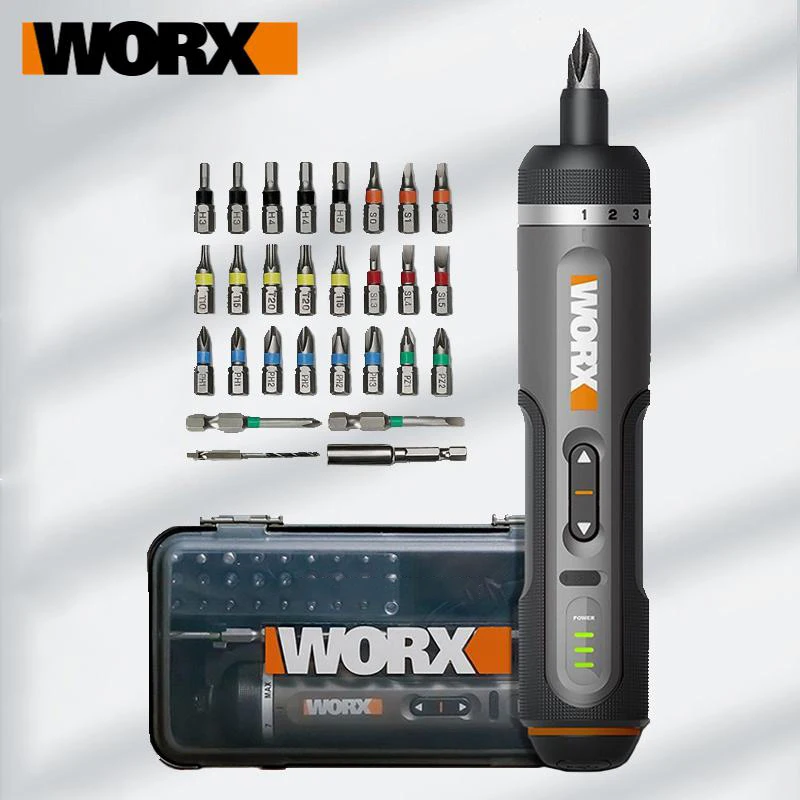 ミニ電動ドライバーセットWorx-4V,wx242,スマート,コードレス