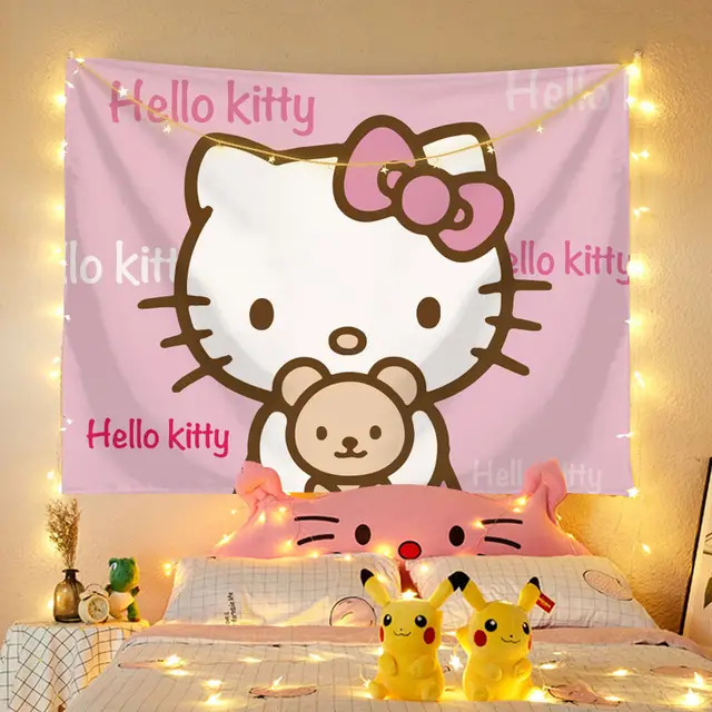 Hello Kitty Bedroom Decorations  Hello Kitty Bedroom Accessories - Sanrio  3d Cartoon - Aliexpress