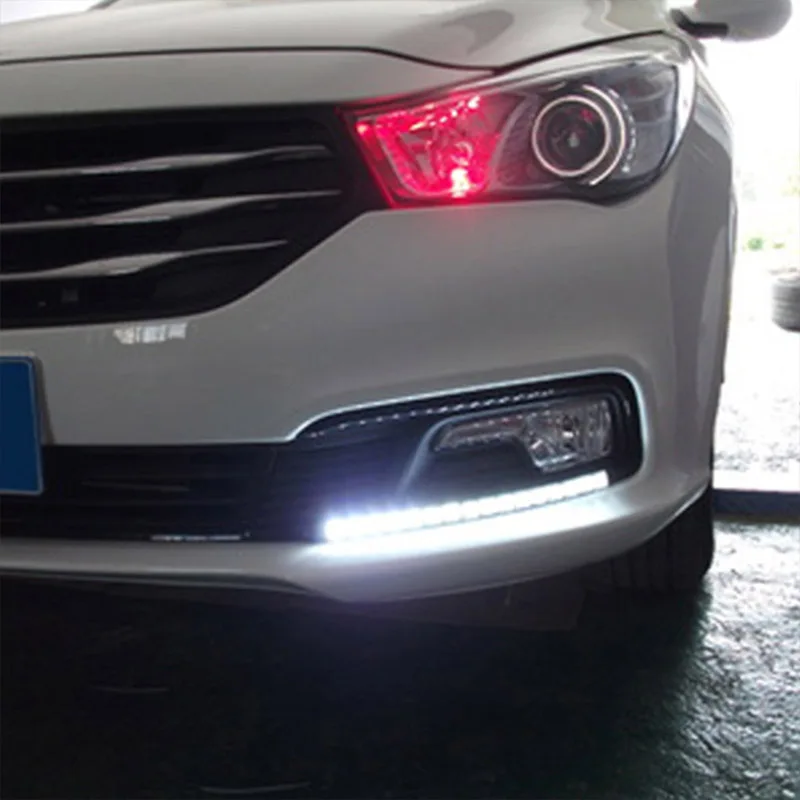45 CM Wasserdicht Auto Auto Dekorative Flexible LED Streifen Licht Auto LED  Tagfahrlicht Auto LED Streifen Licht DRL streifen 12 V - AliExpress