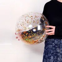 40/60cm Inflatable Glitter Beach Ball Summer Water Ball Sequin Beach Balls for Summer Swimming Pool Party Toys for Kids Adult 1