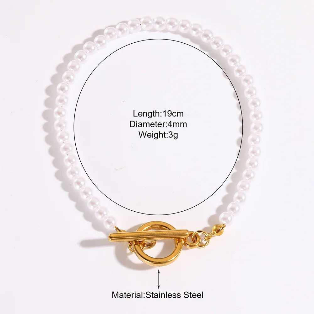 Friendship Bracelet Fashion New 2024 Resin Imitation Pearl OT Clasp Chain Women's Luxury Designer Jewelry Girlfriend Gifts 6