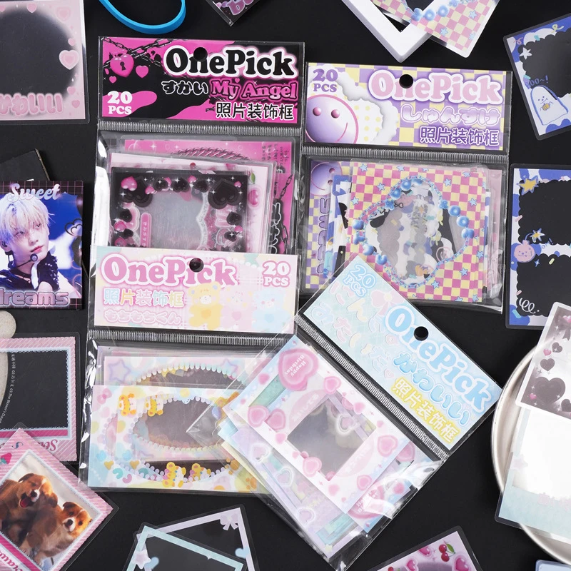 

20PCS Cute Korean Ins Style Transparent Cards Sticker Decoration Idol Album Postcards Scrapbooking DIY Collage Material Stickers