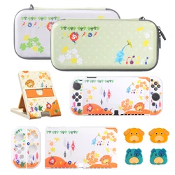 For Pikmin Game Skin Shell Carry Case Switch Oled Console Protective Cover Case with 4 Analog Caps for Nintendo Switch Oled