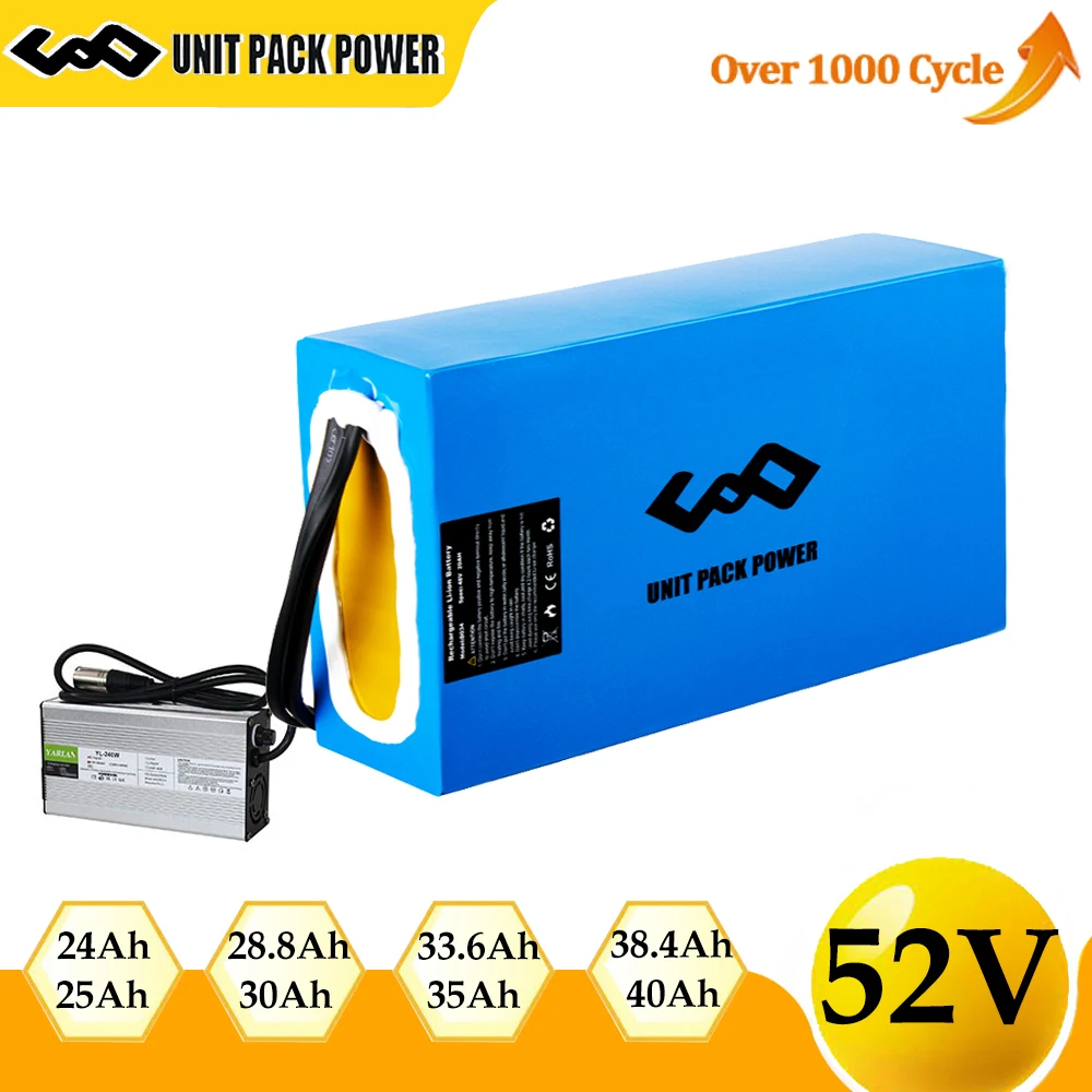 Upp 21700 Cell 52V 24Ah 28.8Ah 33.6Ah 38.4Ah Batteria Ebike 25Ah 30Ah 35Ah 40Ah Bicicletta Elettrica Escooter Batterie