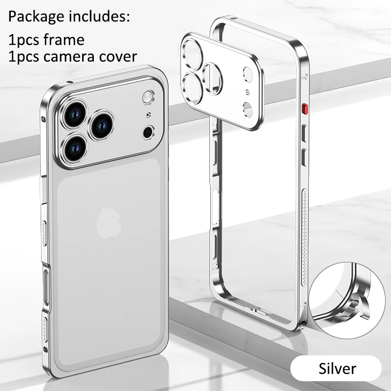 Premium Aluminium Alloy Metal Frame Bumper with Camera Protector Cap Cover
