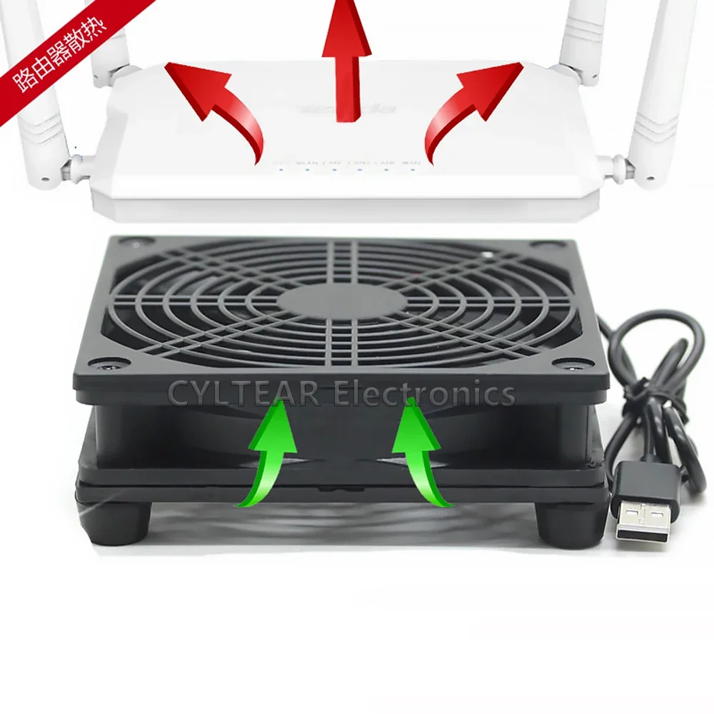 Usb 라우터 냉각 팬 DIY PC 쿨러 TV 박스 무선 조용한 DC 5V USB 전원 120mm 팬 120x25mm 12CM W/나사 보호 네트