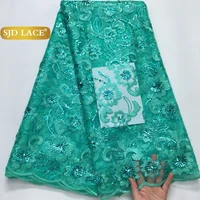 SJD africain paillettes dentelle tissu 2025 haute qualité français maille dentelle nigérian broderie Net tissus pour robe de mariée coutureA3847 1