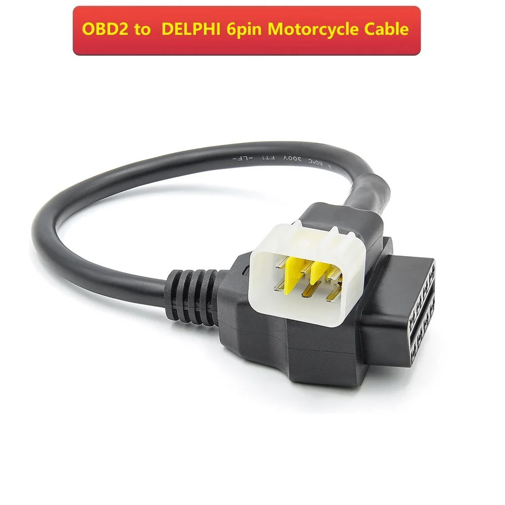 

16-контактный разъем OBD2 для мотоциклетного адаптера DELPHI 6Pin