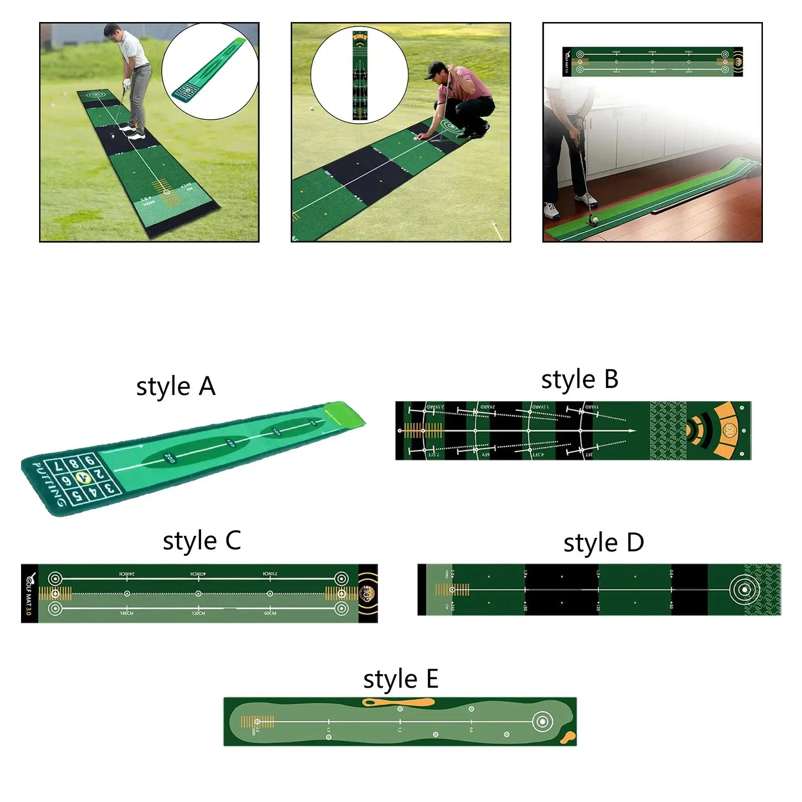 Golf Carpet Putting Mat Indoor Outdoor Training Putting Practice Golf Green Fairway Pad Washable Anti-Slip 50X300cm