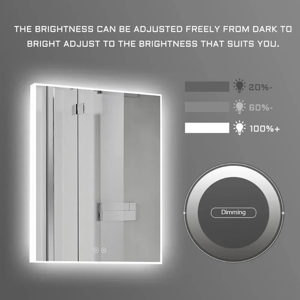 LED Bathroom Mirror with Lights, LED Lighted Bathroom Vanity Mirror, Led Mirror for Bathroom, Bluetooth Smart Miror 48 x 28 inch