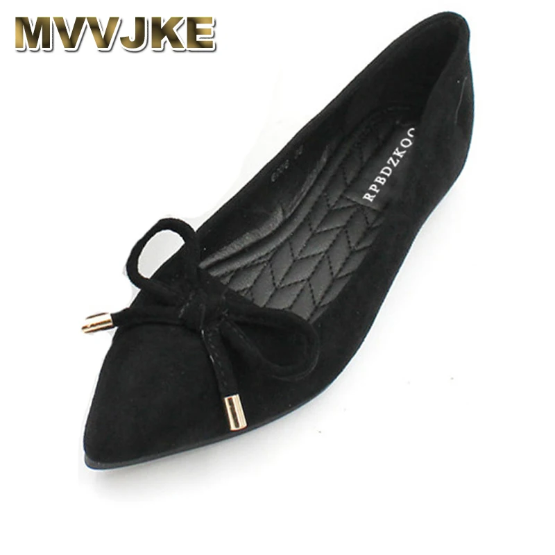 

Женская обувь на плоской подошве MVVJKE, однотонная Офисная Рабочая обувь из флока, с острым носком, большие размеры 31-46