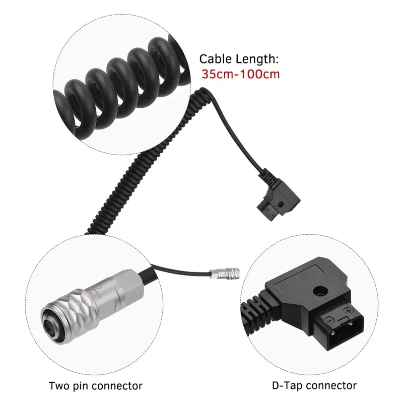 Charging Cable D-Tap to BMPCC 4K 2 Pin Locking Power Cable for Blackmagic Pocket Cinema Camera 4K for Sony V Mount Battery