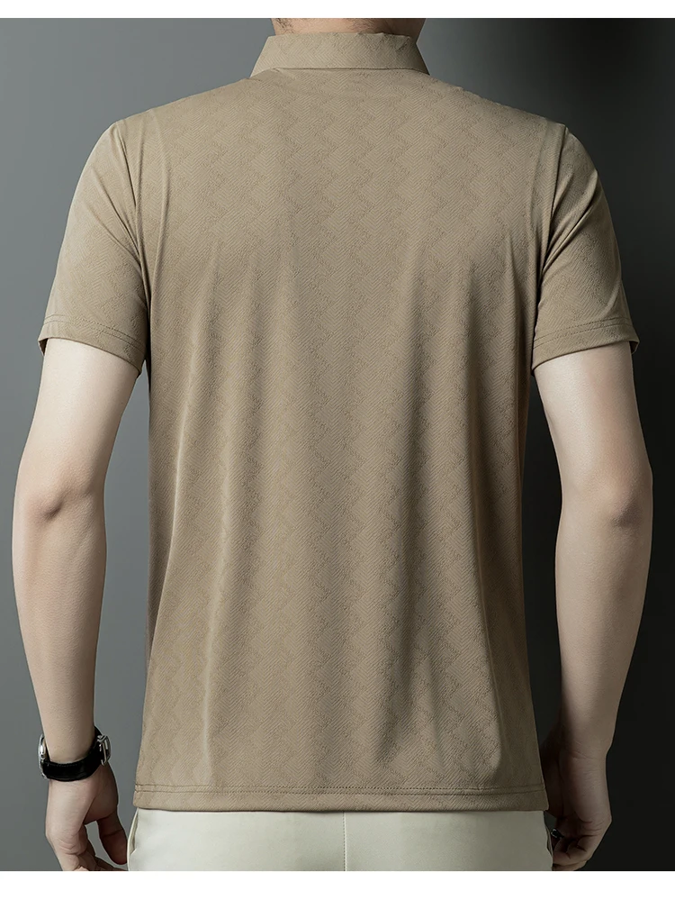 polo shirt men high quality summer new Ice silk Men's Short-sleeved polo shirt stripes business casual mens polo shirt 6XL 6748 24 S01651ee1c69945c6bc64b9e1c87c1cb5u