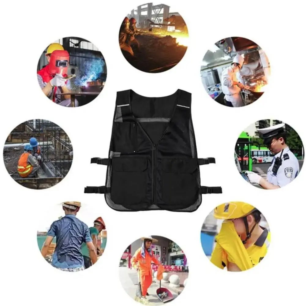 8개의 아이스 팩이 포함된 아이스 쿨링 조끼 통기성 방수 야외 작업 조끼 편리한 조절 가능한 야외 러닝 조끼 등산용