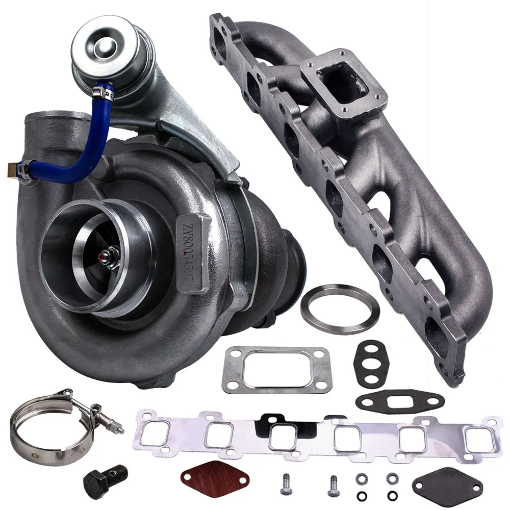 

Turbo Manifold Kit For Nissan Patrol Safari GU GQ 4.2L TD TD42 TB42 T04E T3 T4 .63 A/R 44 Trim TurboCharger 400+HP Stage III