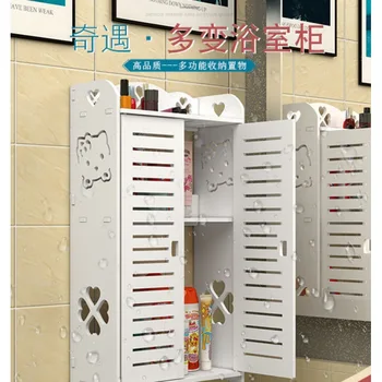 Upper Wall Shelf Non-perforated Toilet Wall-mounted Waterproof Desktop Cosmetics Sink Storage Bathroom Decoration