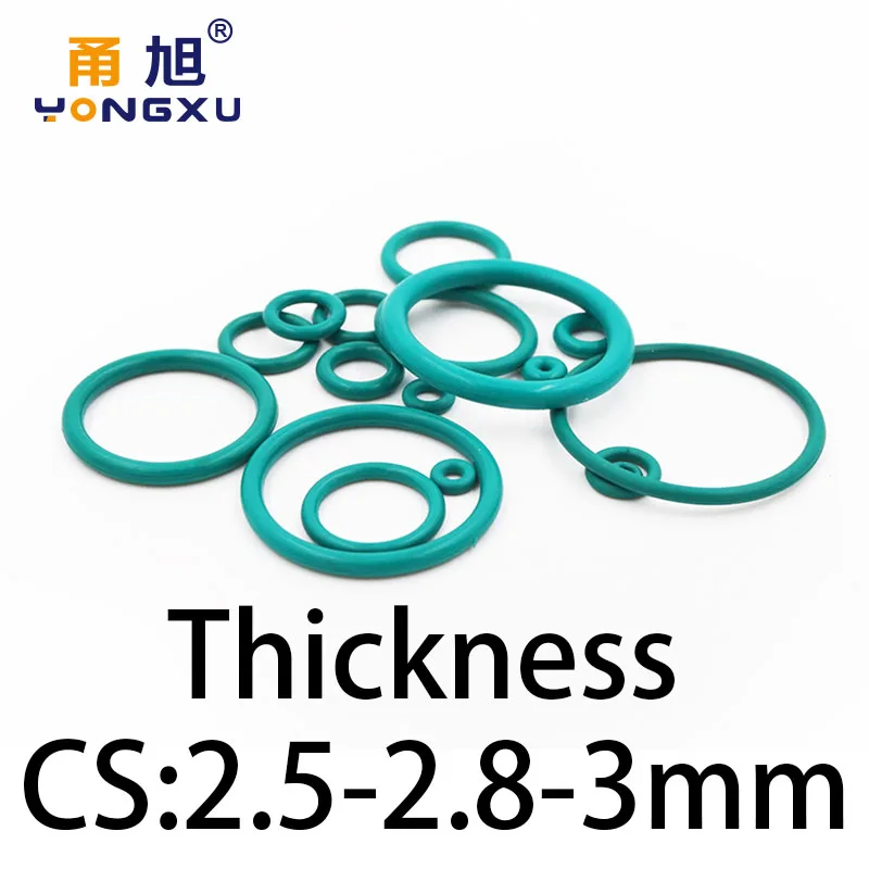 O-ring thickness 2.5/2.8/3mm CS fluororubber FKM sealing temperature resistant gasket rubber ring complete in specifications