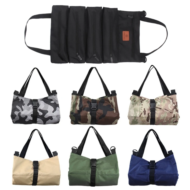 

Portable Tool Bags Roll Up Tool Bags Multi-Purpose Tool Bag Tool Organiser with 5 Pockets Emergency Tool Bag in Car