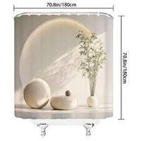 ม่านอาบน้ำไม้ไผ่สไตล์มินิมอล ตกแต่งห้องน้ำทันสมัย ดีไซน์แรงบันดาลใจจากเซน แสงธรรมชาติ สร้างเงา กันน้ำ 4