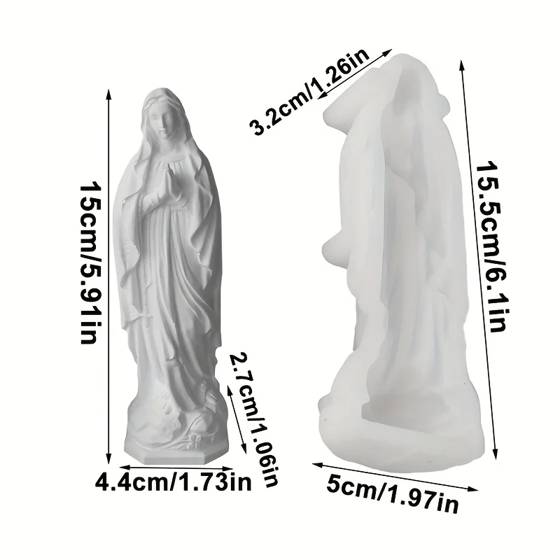 Moule En Silicone Pour Bougie De La Vierge Marie, Déesse Occidentale, Statue De La Vierge Marie, Sculpture électorale, Moule En Résine Xy, Ma Girl Maria, Moule En Gypse