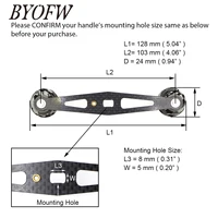 BYOFW Carbon Fiber Drum Trolling Baitcasting Fishing Reel Handle Long Straight Drag DIY Repair For Abu Garcia Daiwa Replacement 2