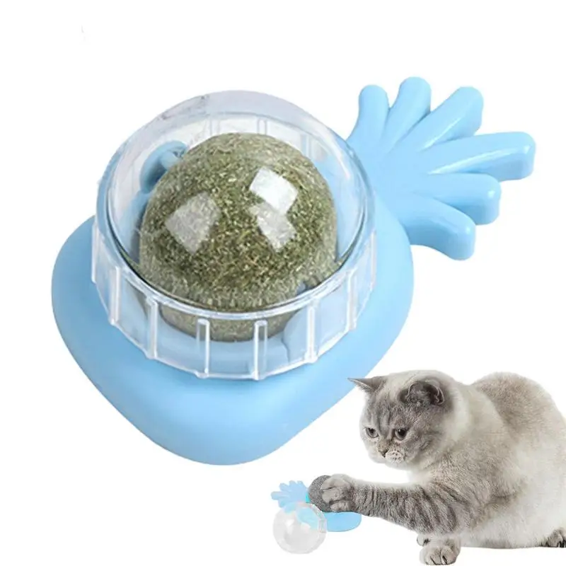 

Cat Mint Ball Catnip Rollerball Wall Toys Rotatable Cat Snack Edible Balls With Natural Healthy Catnip Ball Kitten Teeth Toy