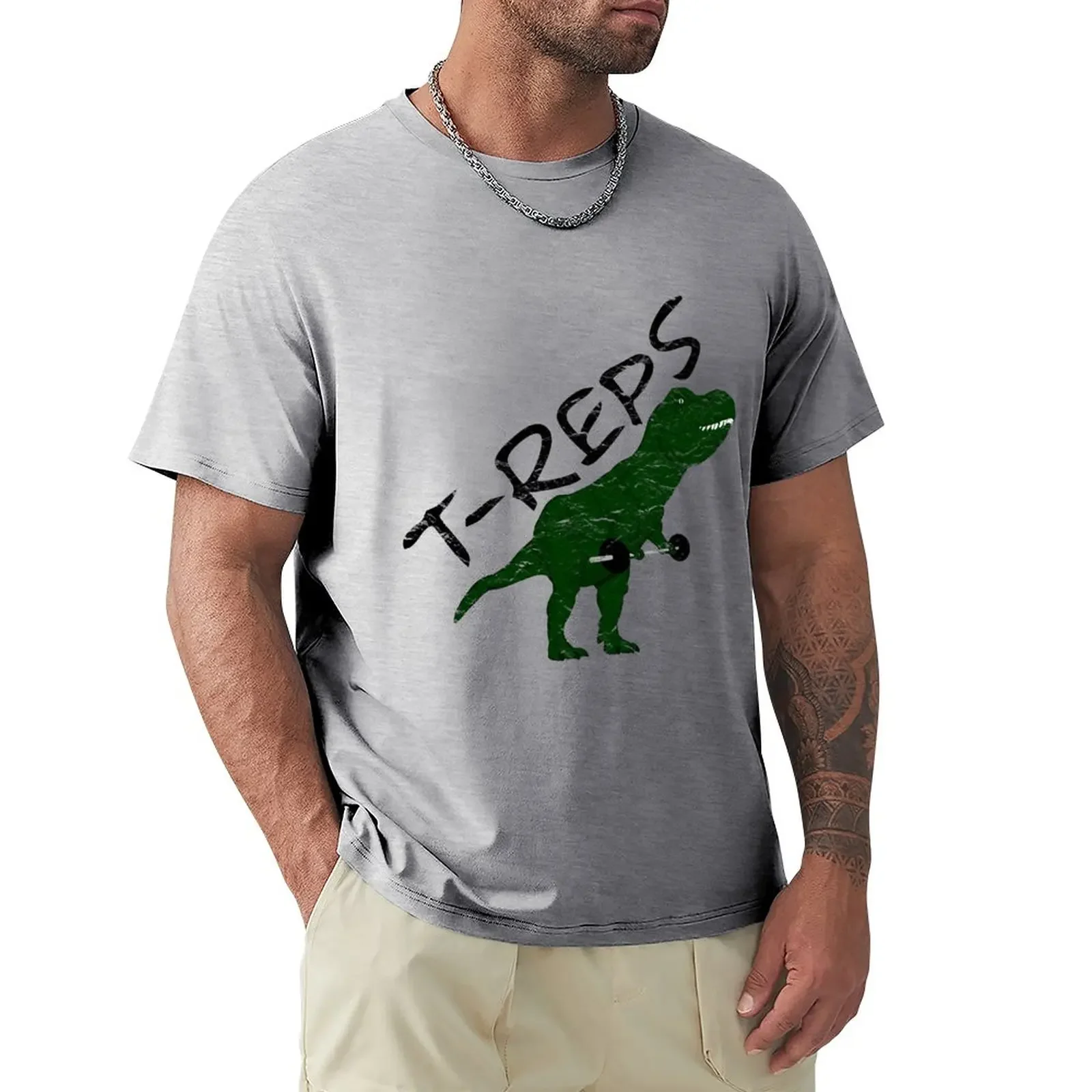 T-Reps The Weightlifting Tyrannosaurus Rex Funny Gym/Fitness T-Shirt Semplici Magliette Per Uomo Graphic