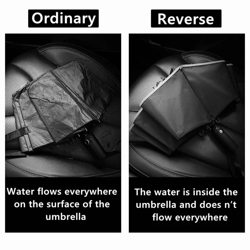 

Parasol Luxury Windproof Umbrella Reflective Rain Big Male Umbrellas 140cm Female Business Automatic Stripe Super