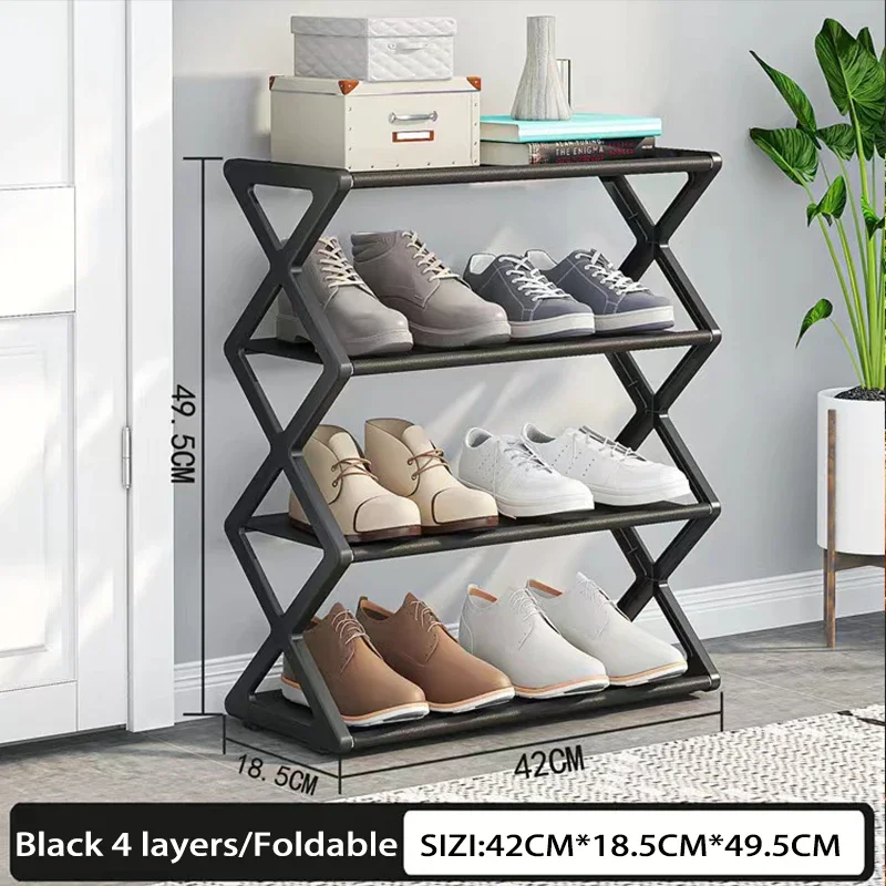 Shoe Rack Shoe Organizer Simple Fashion Shoe Rack 4-5Layer Trapezoidal Shoes Organizer Stand Holder Living Room Space Saving Modern Assembled Shoe Rack