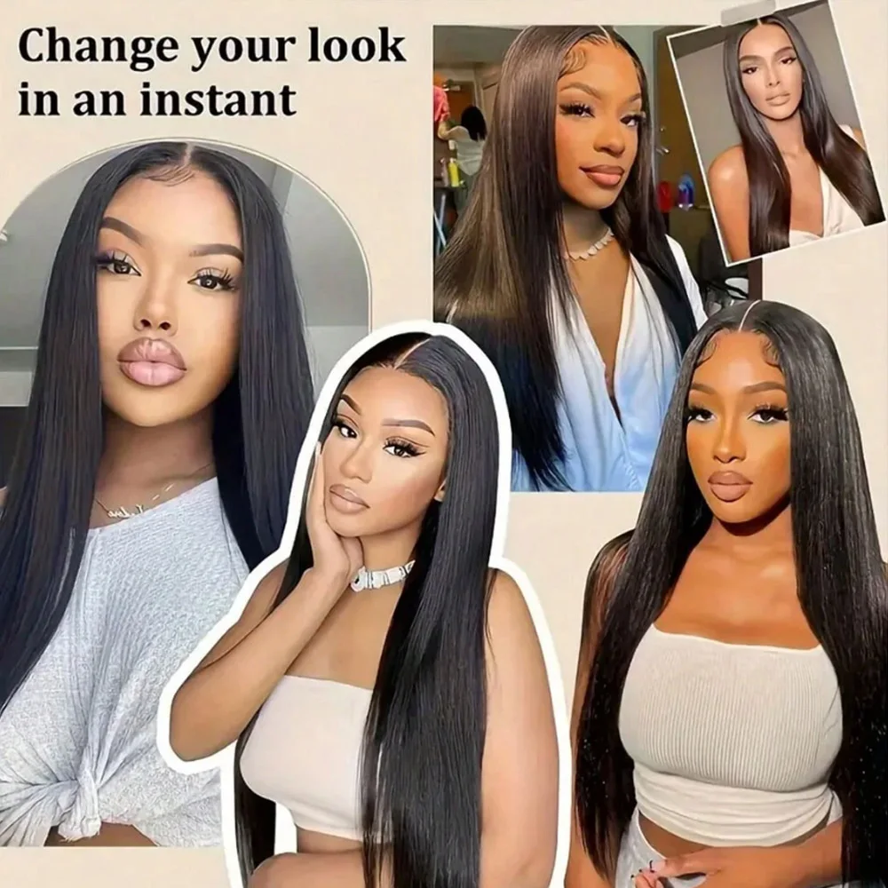 20 Inch 250% Density 13X4 HD Lace Front Wig Straight Lace Front Wigs Human Hair Brazilian Human Hair Wig Natural Black