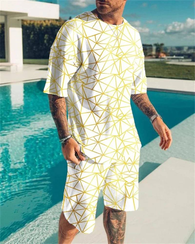 Completi da uomo pantaloncini completi maglietta da strada 2 pezzi tuta da uomo abbigliamento