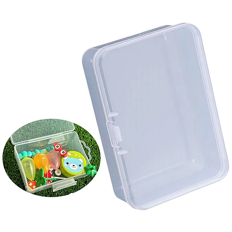 

2Pcs Container Plastic Box Fruit Fork Storage Box Jewelry Earring Bead Screw Holder Case Display Case Strage Box