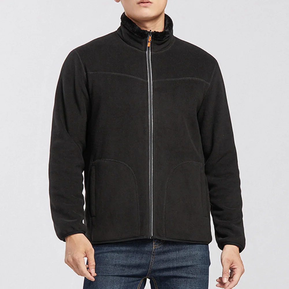 

Both Sides Wear Coat Men Jacket Autumn Daily Casual Fashion Slight Stretch Stand Collar Work Hiking Fishing Coat