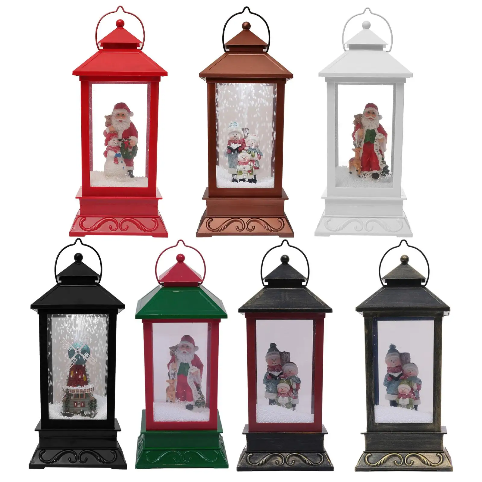 

Musical Lighted Christmas Snow Globe Lantern Gift Desktop Statue Table Centerpiece for Desk Holiday Shelf Bedroom Living Room
