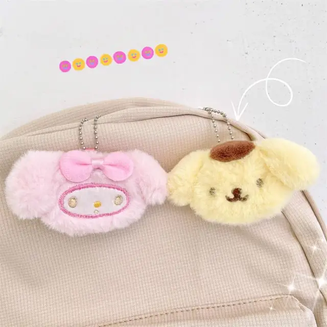 Sanrio Plush Keychain My Melody Pom Purin Hello Kitty Cartoon Animal Plush Key Chain Bag Pendant Backpack Decoration 2