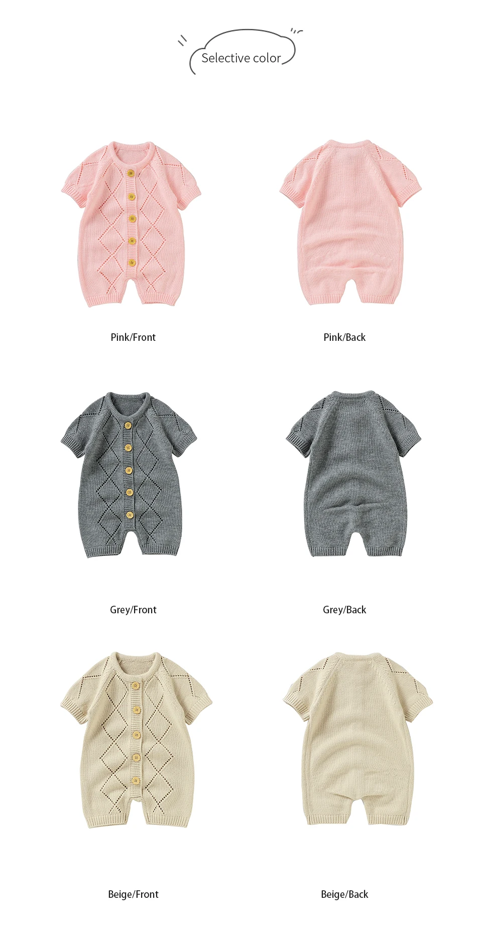 Baby Rompers Summer Newborn Boys Girls Knit Jumpsuits Short Sleeve Infant Netural Sunsuits Outfits One Piece Toddler Wear Baby Jumpsuit Cotton 