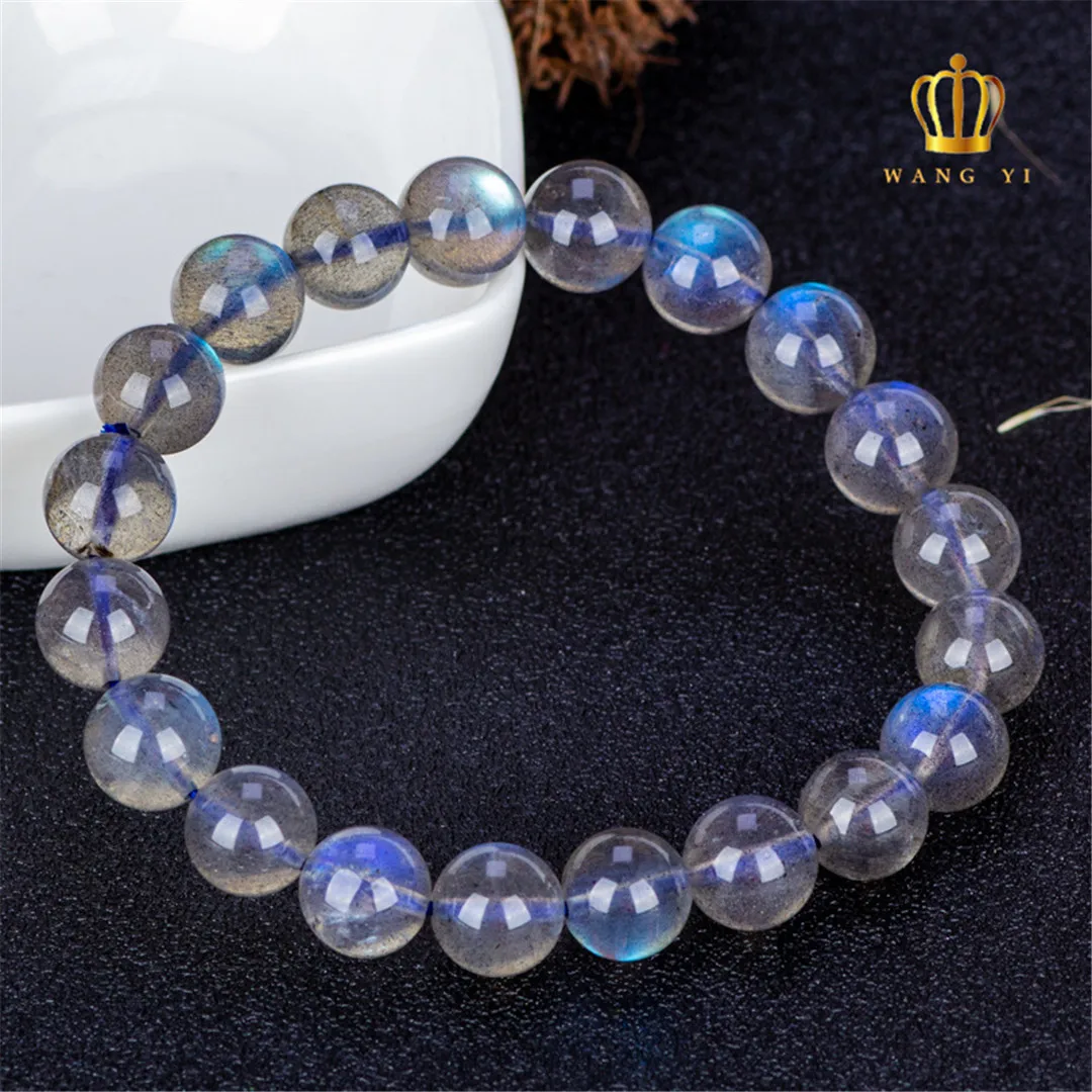 

Top Natural Labradorite Bracelet Jewelry For Women Men Love Gift Beauty Crystal Moonstone Stone Reiki Beads Strands AAAAA 7-10mm