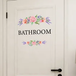 30*20cm Plant Flower Bathroom Cartoon Wall Sticker Door Sticker Toilet Living Room Bedroom Restaurant  Decorative Wall Sticker