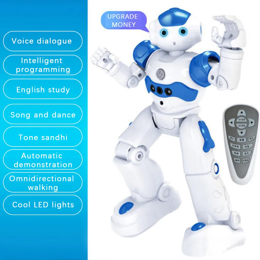AI ロボット 子供用 玩具 コントローラー付き ブルー