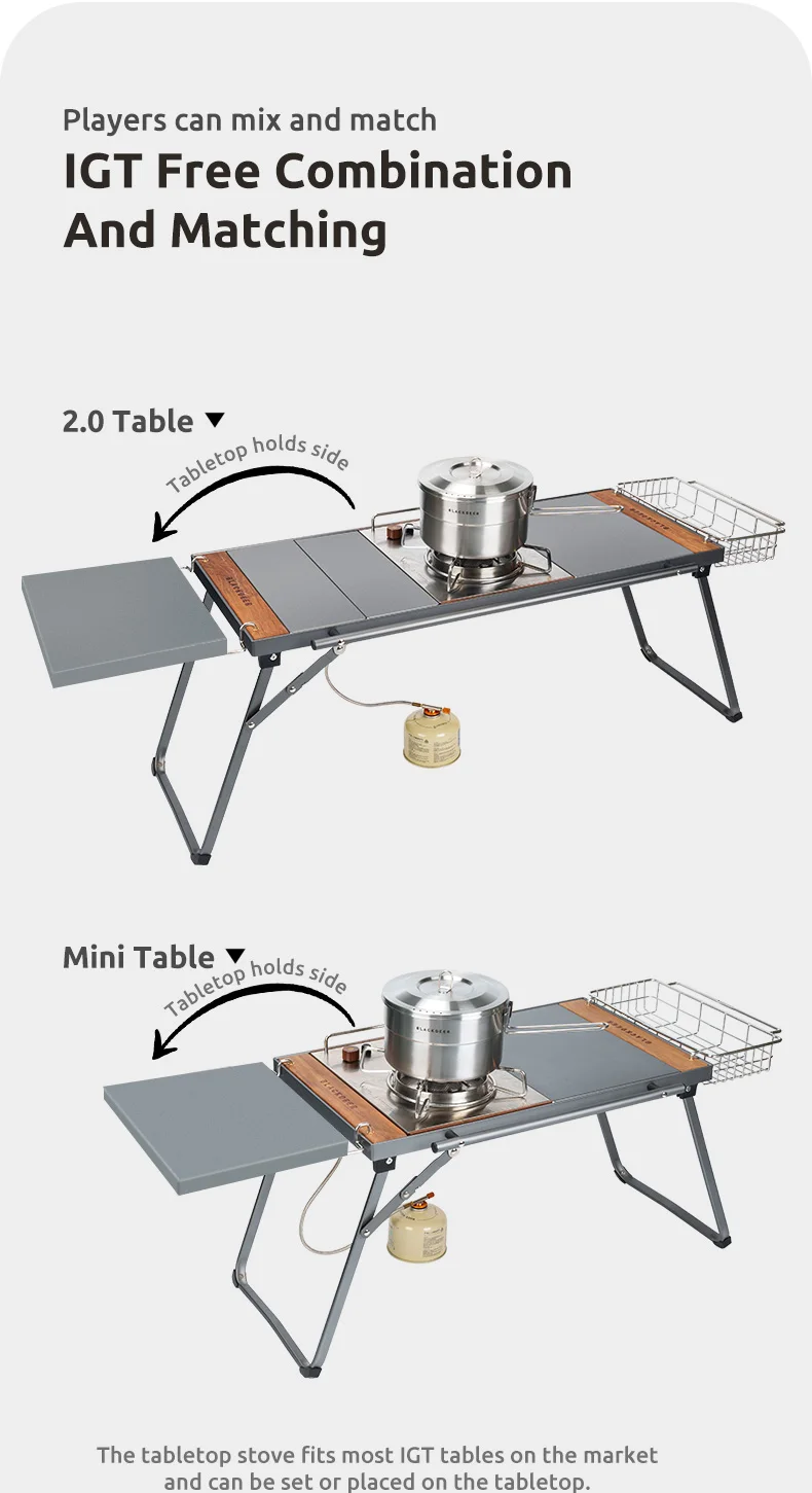 Description Picture 5 of itemBLACKDEER IGT Camping Table Folding IGT Table Mini 2.0 Aluminum Alloy Multifunctional Portable Grill Wood Table Outdoor Picnic