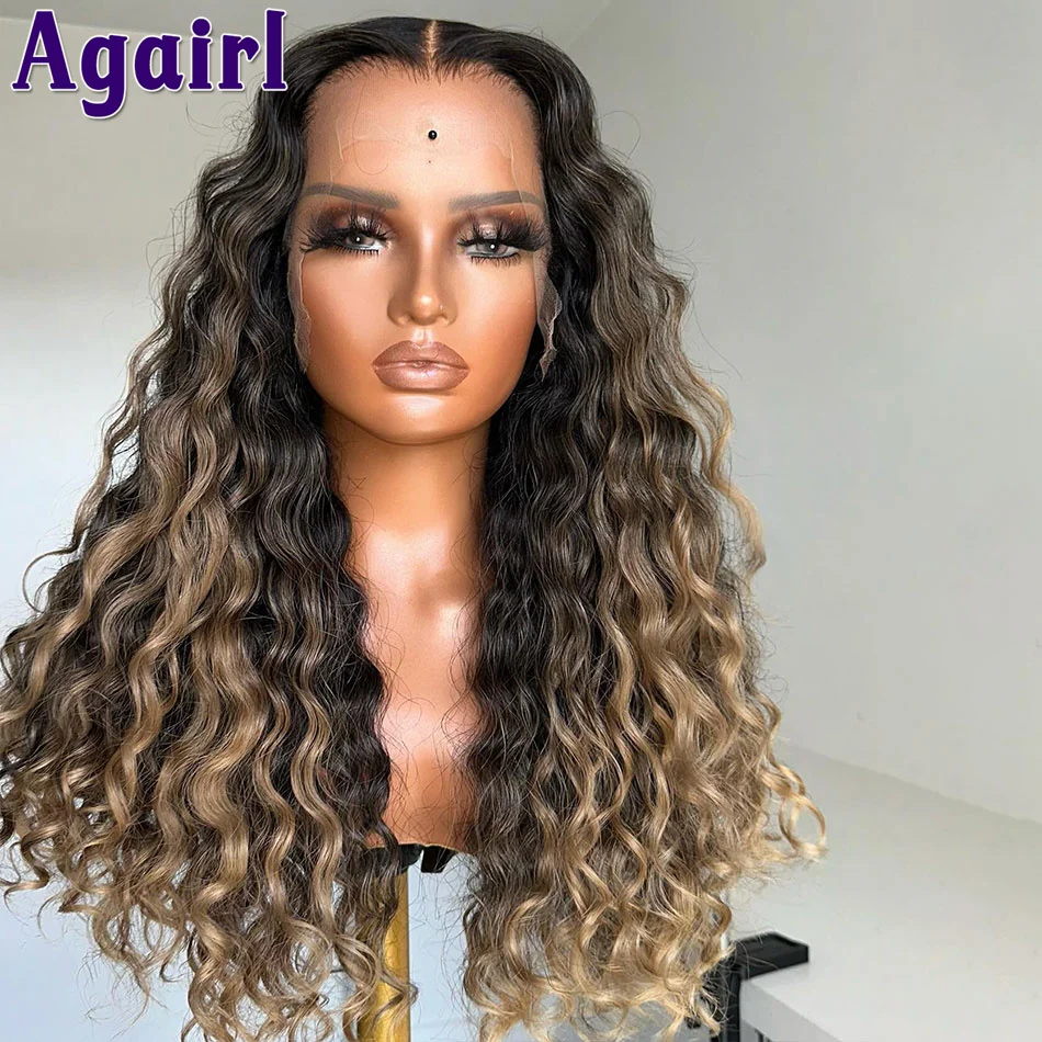 

Ombre Blonde Loose Deep Wave Glueless Wig Human Hair Ready To Wear And Go PrePlucked 13X6 13X4 Lace Frontal Curly Wigs For Women