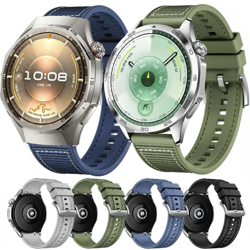 22mm Silicone+Woven Strap For Huawei Watch GT6 Pro GT5 GT4 46mm