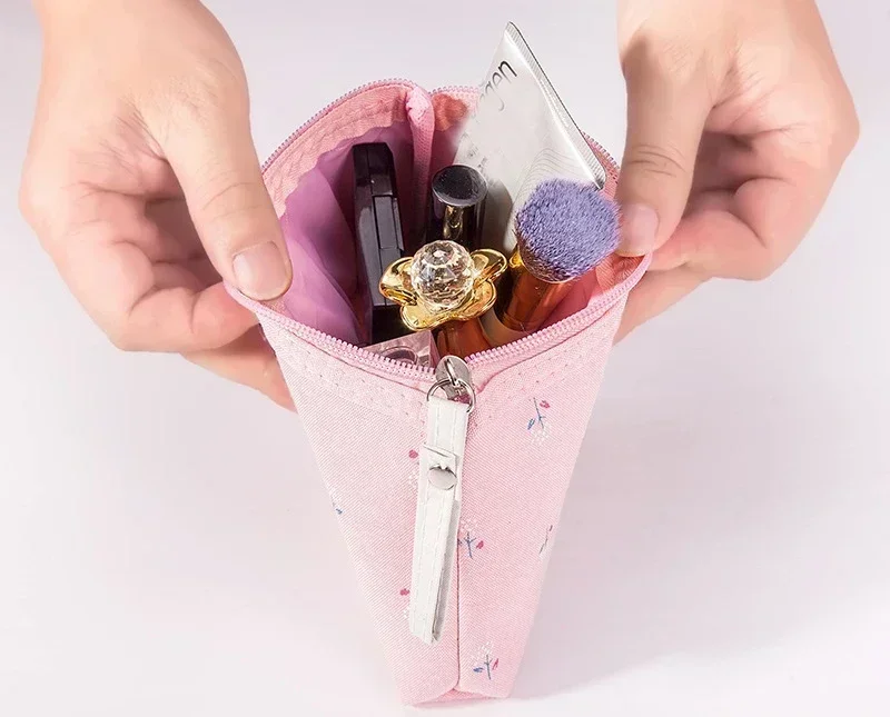 Women Floral Small Cosmetic Bag Makeup Bag Travel Neceser Storage Organizer Zipper Toiletry Wash Make Up Bags Purse Pouch