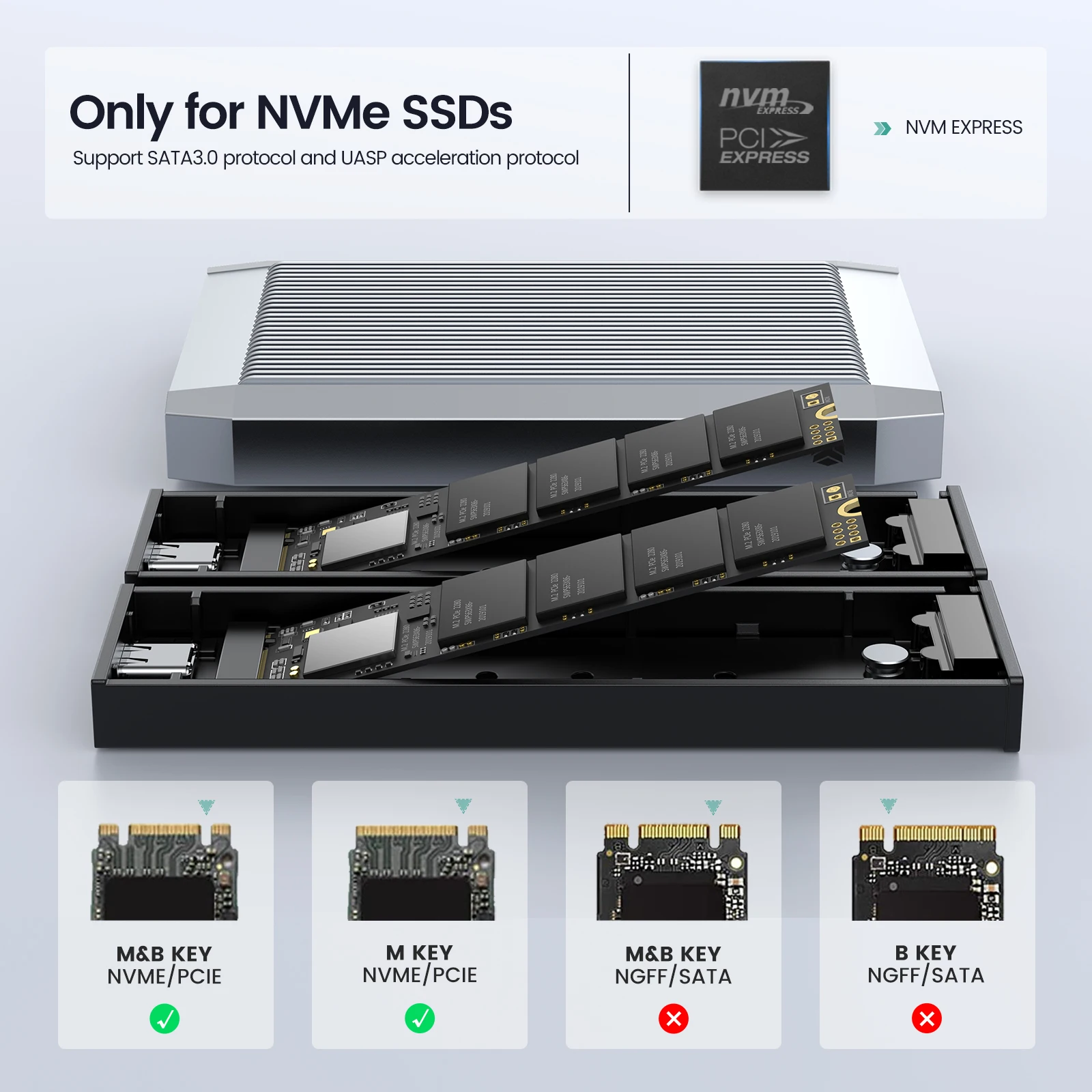 Yottamaster 10gbps Ferramenta Livre Dupla Baía M.2 Nvme 2bay Ssd Gabinete 10gbps Velocidade em Chamas Thunderbolt Compatível para Windows Mac - Imagem 2