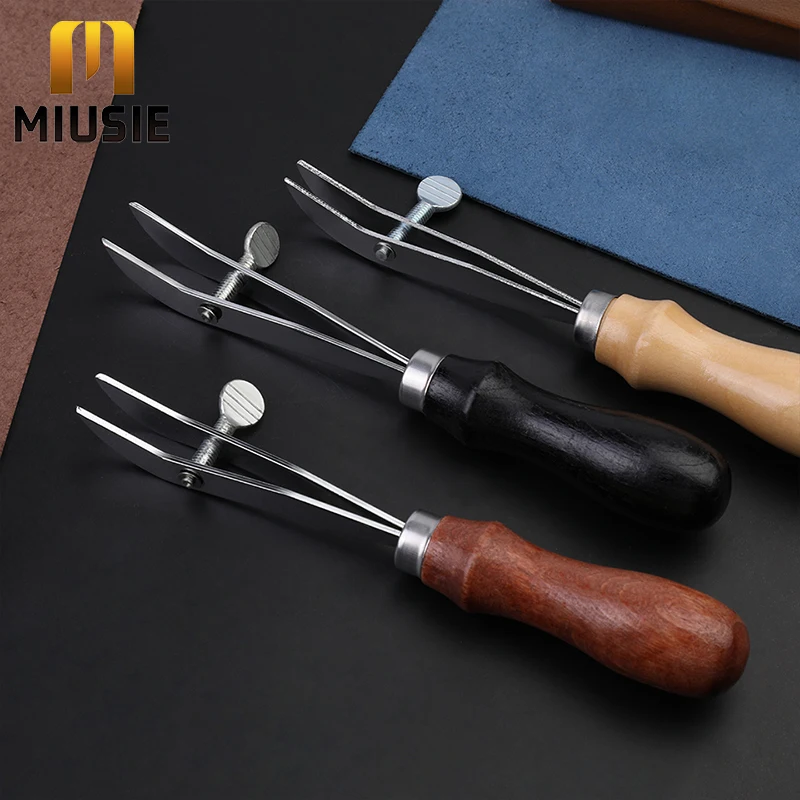 Leather Tool Adjustable Edge Creaser Scriber Scalloped Crimper for DIY Stitching