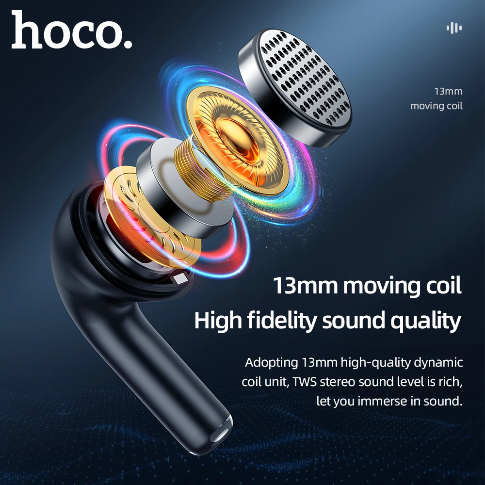 Hoco EW09 Bluetooth 5.1 TWS Wireless Earphone Stereo Headset Earbuds with Mic In Ear Handsfree Music Earphones with Charging Box