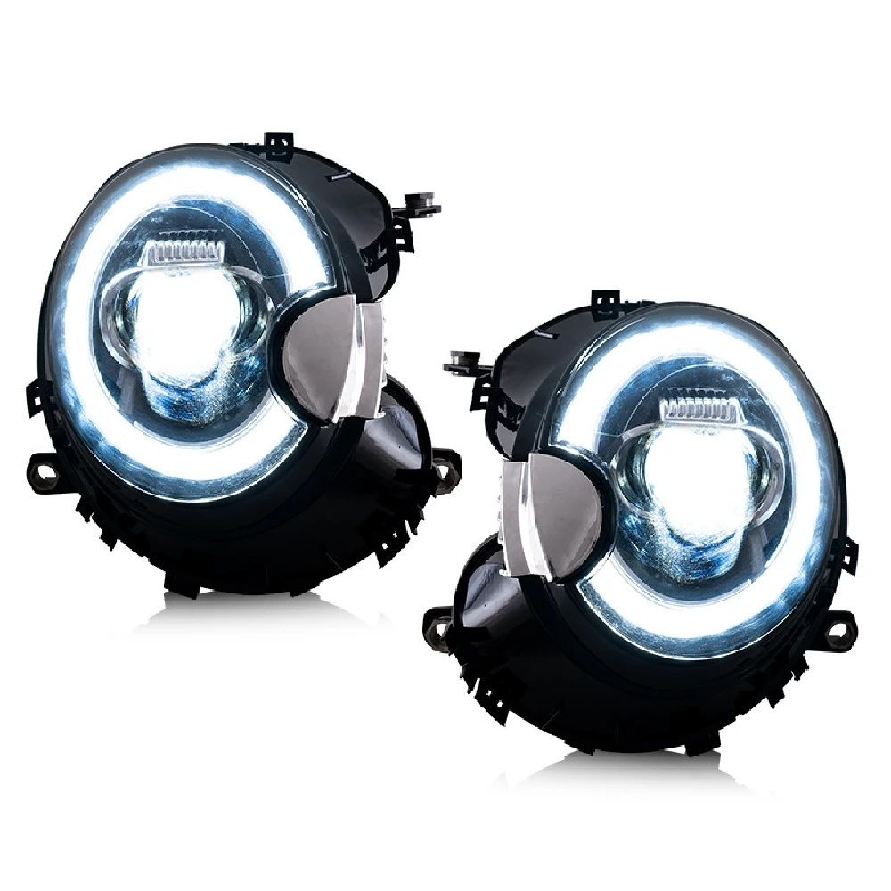 Angel Eyes Headlight For BMW Mini Cooper R56 R57 R58 R59 2007-2013 LED Assembly Halo LED Driving Running Light