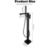 KEMAIDI Freestanding Bathtub Shower Faucet Floor Tub Filler Brass Mixer Tap 360 Degree Swivel Spout Shower Systerm Matte Black 6